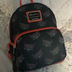 Disney Loungefly Brown and Orange Cars Mini Backpack